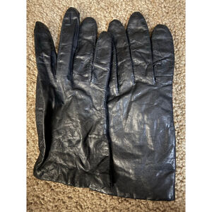 Women's Fownes Black Leather Gloves & Mittens M